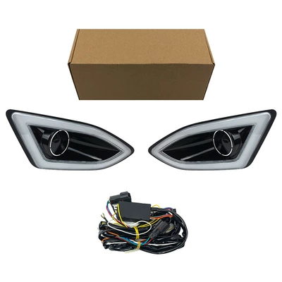 Suitable for Ford Edge Daytime Running Lights 15-18 Models (Gündüz işıqları) - three-colors-normal-white-light-steering-flashing-yellow-light-ice-blue-light-left-and-right-set