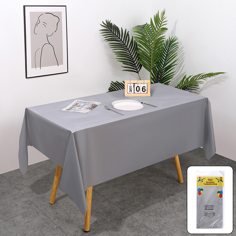 Liquidación: Mantel desechable de PEVA de color liso para fiestas, sin necesidad de lavado, cubierta de mesa engrosada 137*183cm