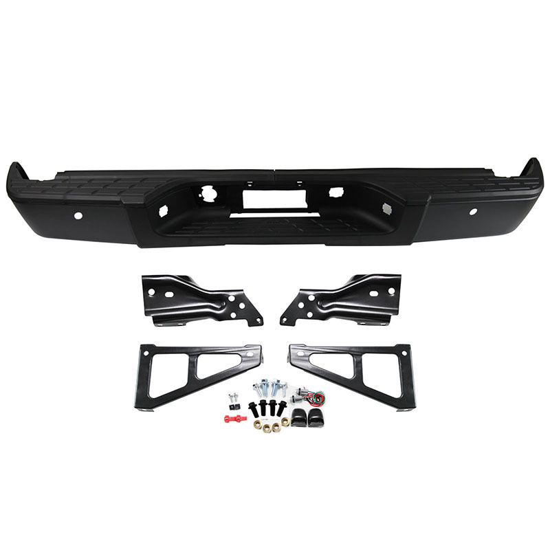 Aplicable a Chevrolet 08-13 Silverado parachoques traseros Solode original negro con agujeros de radar