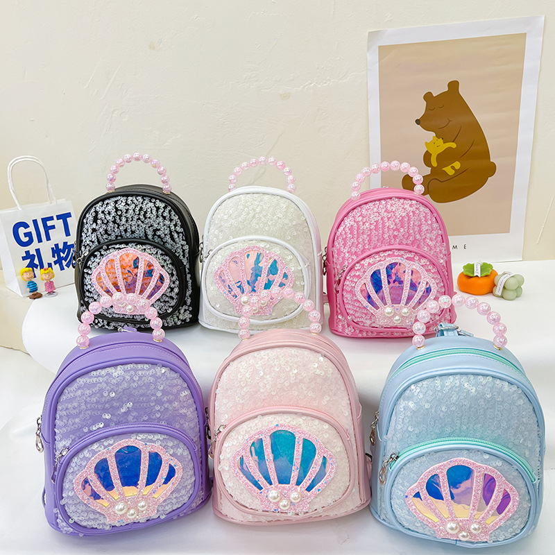 Princesa coreana niños bolsa de moda Linda niña lentejuelas mochila para 1-3 años bebé fuera pequeña mochila de moda