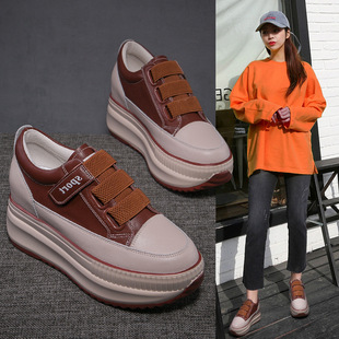 Inner Height White Shoes Women's Shoes 2021 New Spring Thick-soled All-match Casual Sports Ins Trendy Shoes