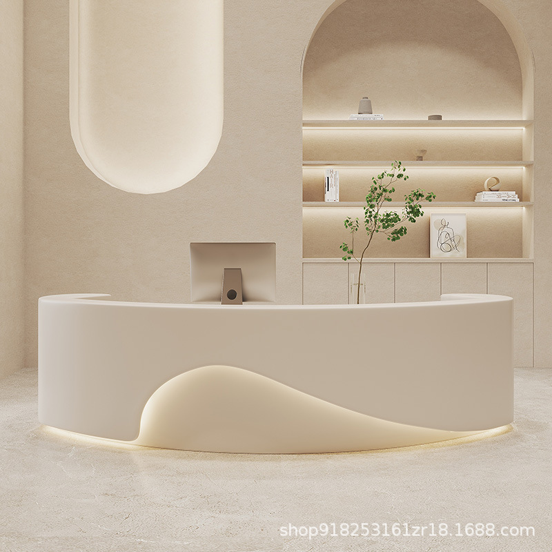 Beauty Salon Cashier Desk, Clothing Store Front Desk, Company Reception Desk, Bar Counter, Lacquered, Simple and Modern Shop Counter for Commercial Use