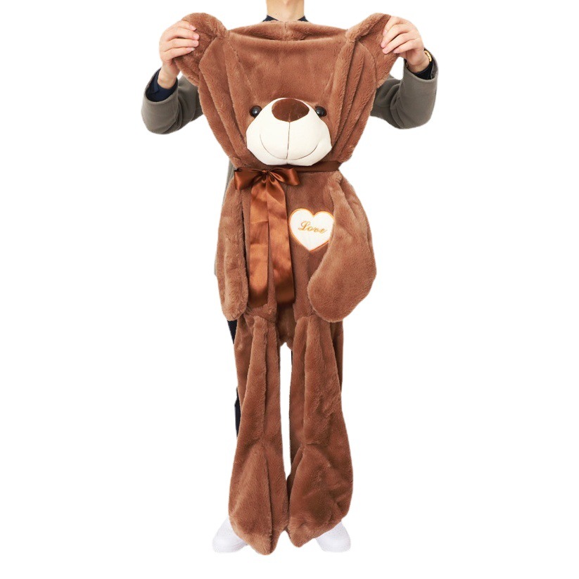 Al por mayor oso de peluche cáscara de cuero de peluche de juguete Corazón Oso bufanda Oso De cuero Shell muñeca almohada grande