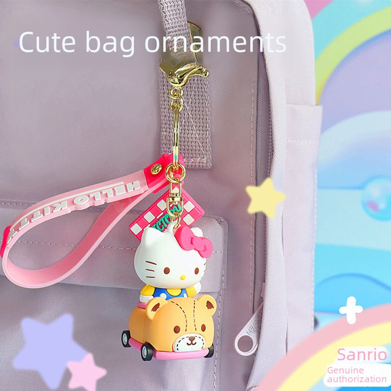 Sanrio, оригинальный мультяшный брелок, для автомобильных ключей, подвеска, аксессуар, высококачественный стиль