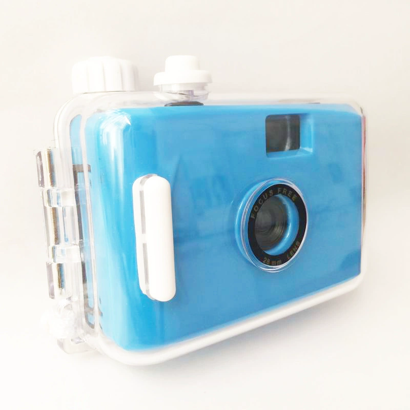 Dark blue and white shell fool camera film camera retro film machine mini waterproof non-disposable student party gift