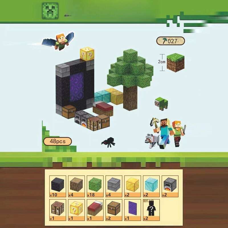 クロスボーダー マインクラフト コンストラクター 村長の家 磁気ブロック ビルディングブロックセット マグネットブロック STEMおもちゃ|undefined