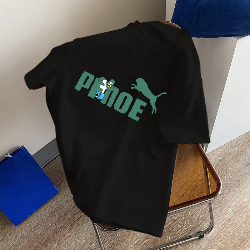 2025 New Men's Summer Short-sleeved T-shirt Trendy Printed Handsome Half-sleeved Thin Round Neck Trendy Sweatshirt