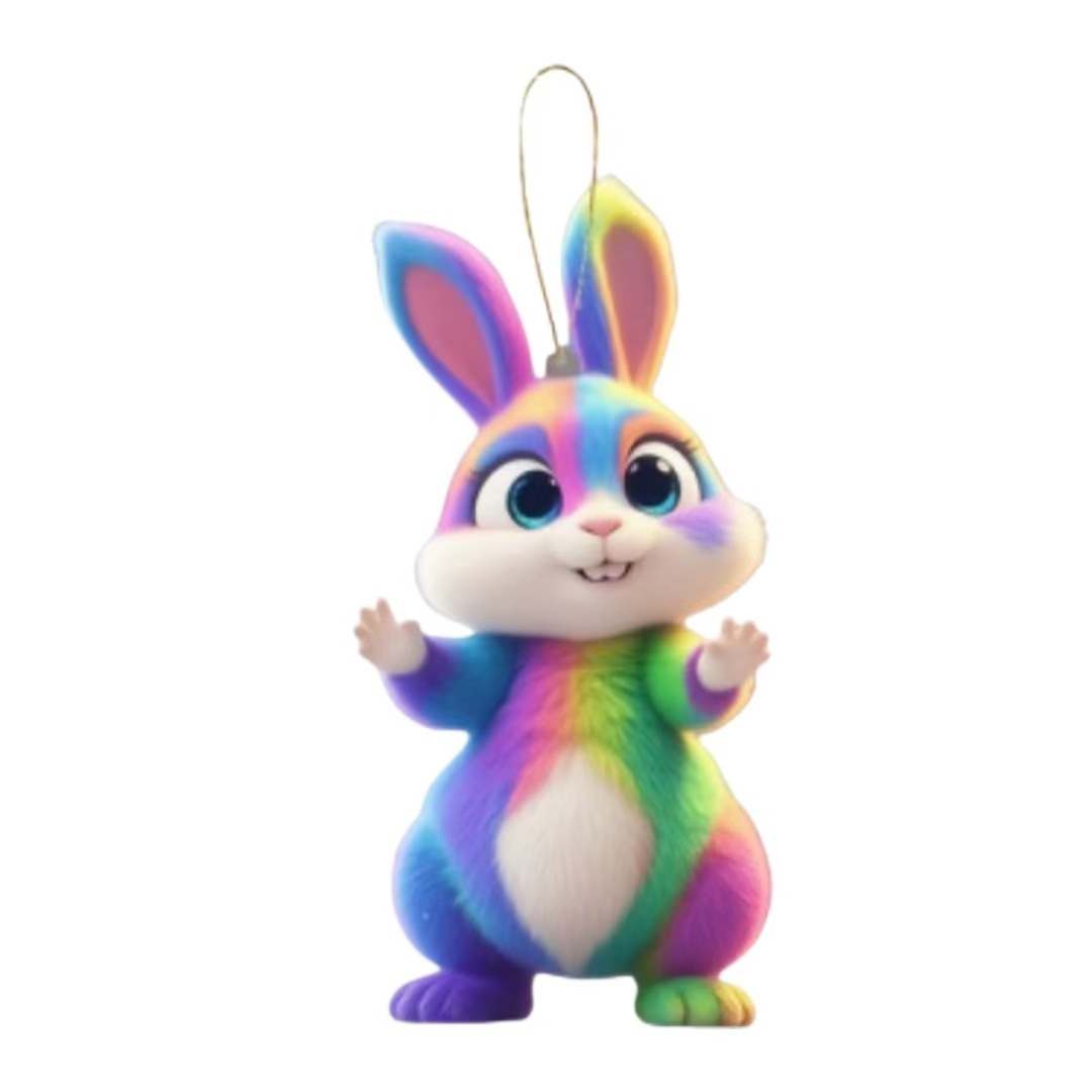 Nuevos productos de Pascua transfronteriza acrílico plano flor Dan lindo conejo colgante de coche Navidad Decoración de Acción de Gracias image 11