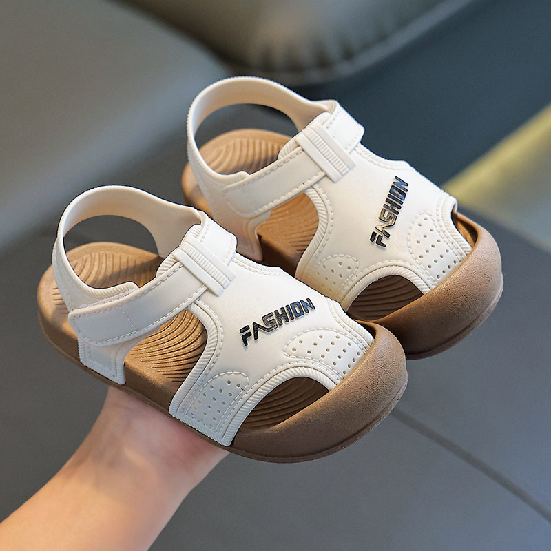 2026 New Model Children's Closed-Toe Sandals for Summer, Soft-Soled Non-Slip Toddler Beach Shoes with Velcro for Boys