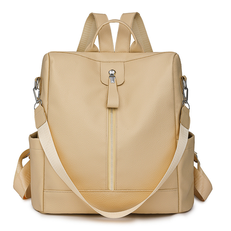 Mochila antirrobo multiusos para mujer 2024 nueva mochila escolar de moda impermeable color sólido mochila de viaje salvaje al por mayor