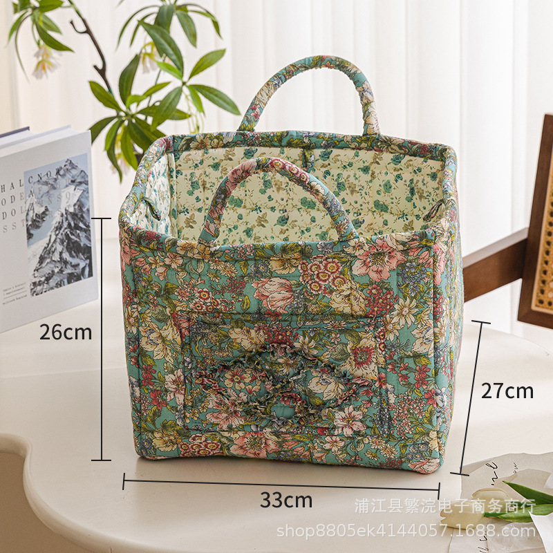 対外貿易輸出家庭布芸収納バスケット韓国式田園風携帯下着雑物整理枠機洗濯収納バスケット