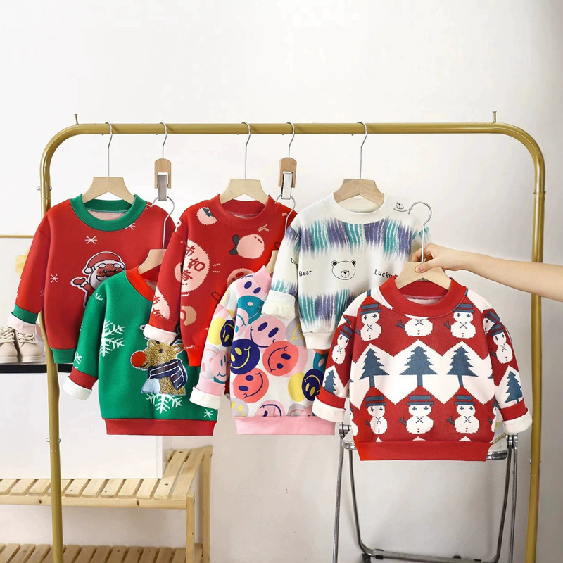 Children's Sweaters, Versatile Knitwear, Autumn and Winter Thickened Warm Outerwear Sweatshirts, Christmas Children's Clothing, Knitted Home Wear Wholesale Children's Sweaters, Versatile Knitwear, Autumn and Winter Thickened Warm Outerwear Sweatshirts, Christmas Children's Clothing, Knitted Home Wear Wholesale