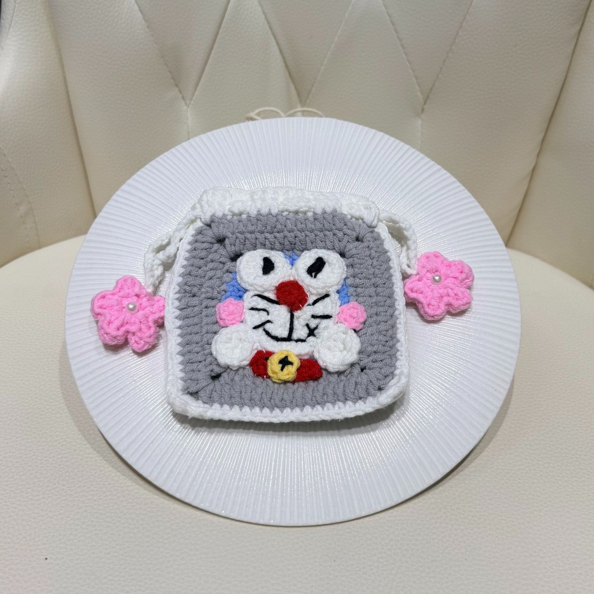 Mini Monedero de Cordón Tejido de Algodón para Uso Diario