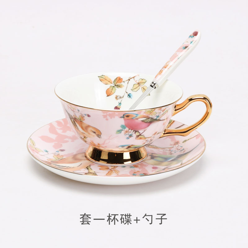 Exquisito hueso China taza de café y platillo de alta gama británica juego de té de la tarde traje de inauguración de la casa novias mano caja de regalo