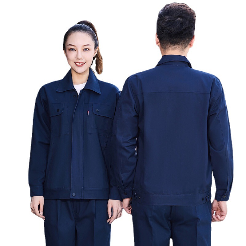秋冬二重作業服セット男性純綿耐摩耗性厚い自動車修理工装労働保険服純綿工場服ロゴ|undefined