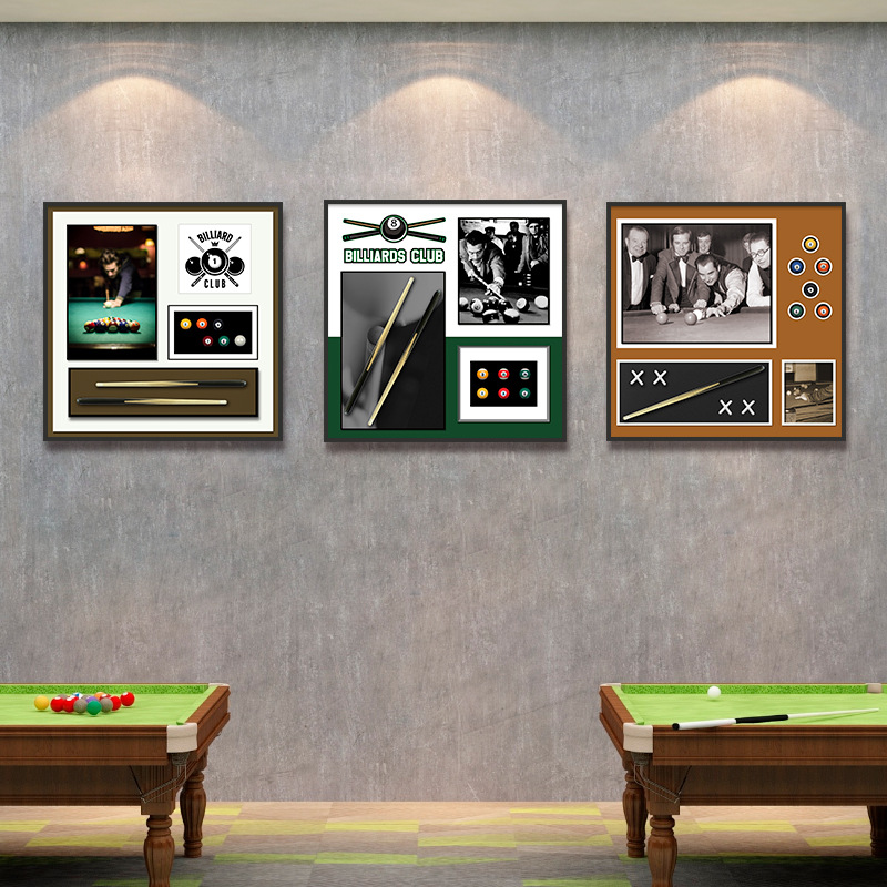 Sala de billar Pintura colgante Sala de billar tridimensional Mural Pintura de decoración de restaurante tridimensional Pintura colgante de billar
