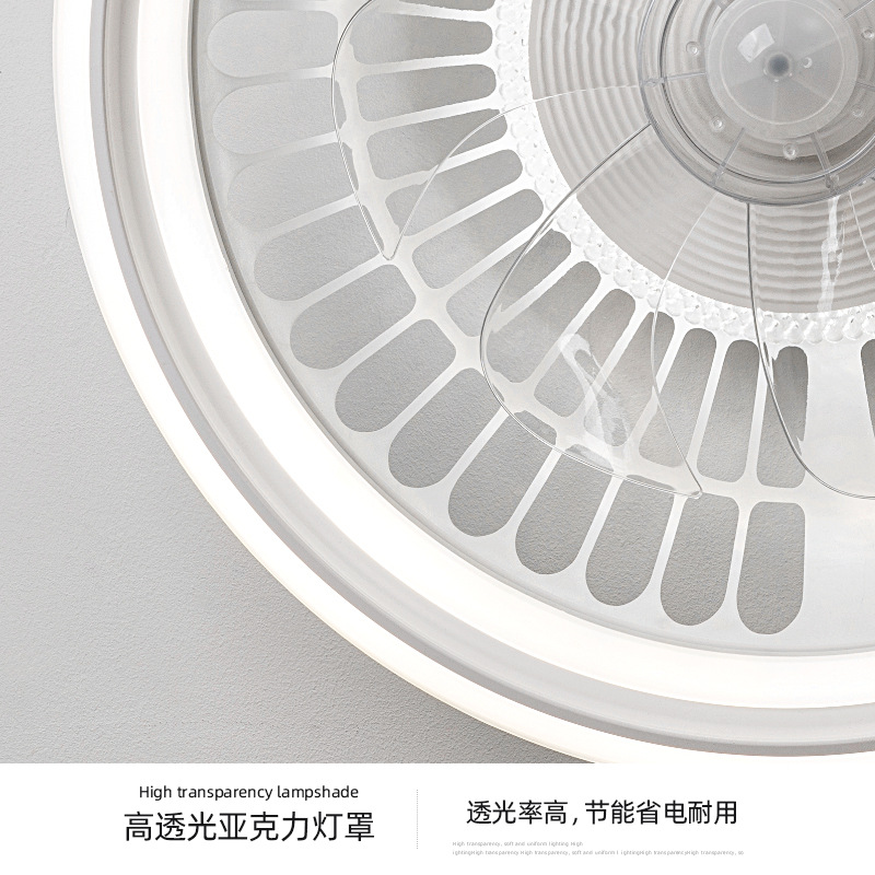 Lámpara de Techo con Ventilador de PVC y ABS, Regulable, Control por App, para Dormitorio
