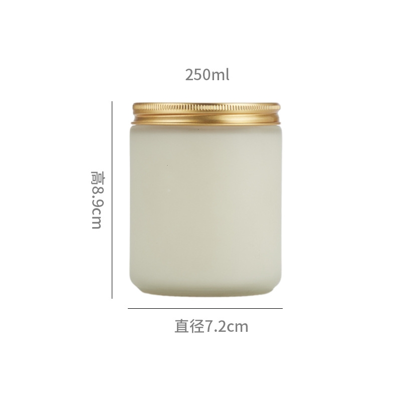 Vaso de vidrio de 250 ml para velas de aromaterapia, resistente a altas temperaturas, para hacer velas aromáticas, recipiente vacío con tapa.