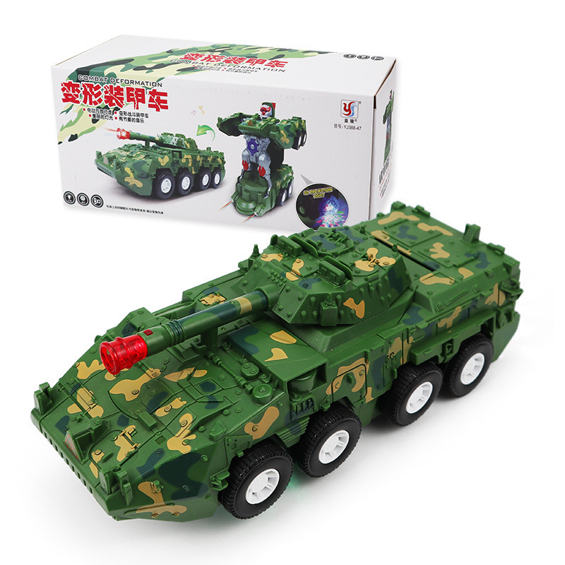 Juguetes para niños con tanque universal deformación robot modelo eléctrico juguetes de combate al por mayor transfronterizos
