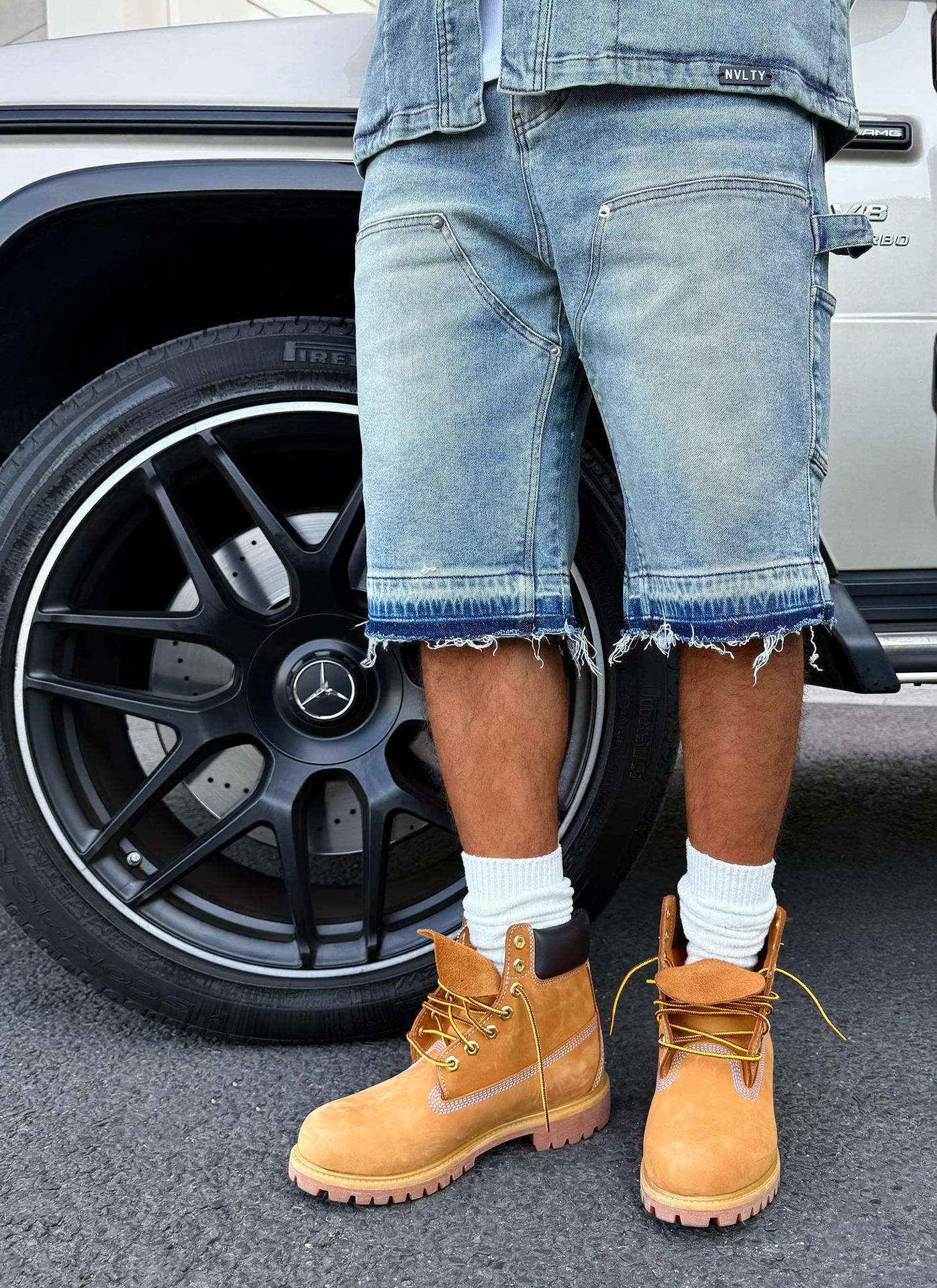 Men's Low Waist Loose Straight Leg Denim Shorts Blue Washed Raw Edge Casual Summer Shorts_mkmklike.com