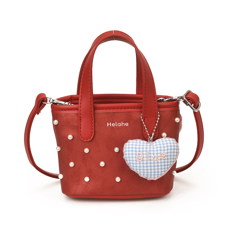 Sweet Pearl bolsas de hombro para niños y niñas, moda, colgantes de amor, bolsas portátiles para niñas, nuevas bolsas para niños transfronterizas