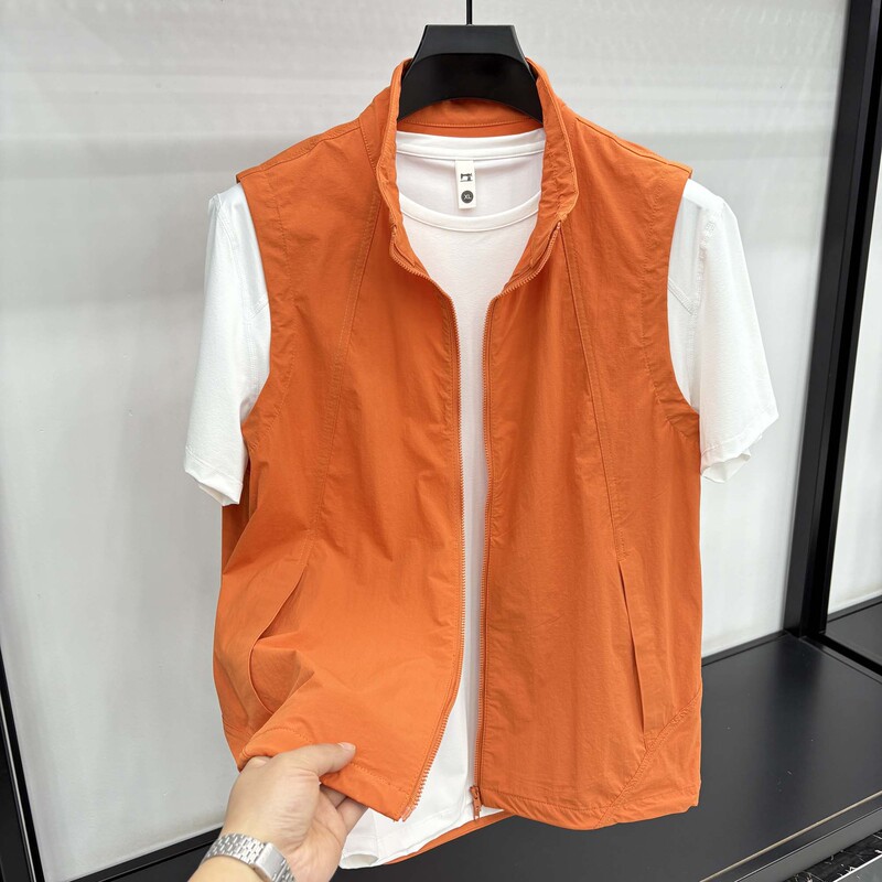 New Outdoor Spring and Summer Thin Sports Casual Vest Sleeveless Quick-Drying Men's Summer Fashion Soft Shell Vest
