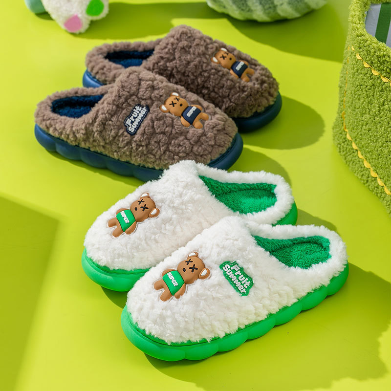Clearance stall cotton slippers women's winter indoor home and household non-slip thick bottom couple cotton slippers men's wholesale
