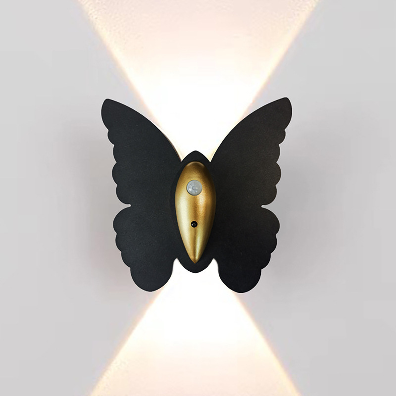 North American Amazon Butterfly Induction Charging Wall Lamp with Remote Control, Human Motion Sensing, Patented Private Model, Wall-Mounted Indoor