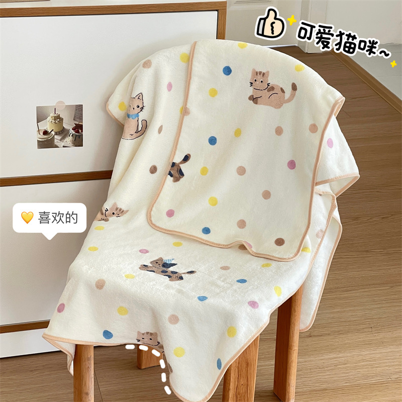 Ins nuevo lindo gatito toallas de baño para mujeres con absorción de agua rápida no puede secar el cabello de los estudiantes grueso toalla grande sombrero de cabello seco
