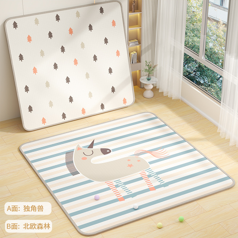 Alfombra de gateo, XPE de grado materno-infantil, de doble cara con dibujos animados, tipo rollo, tamaño completo, 2 cm de grosor, inodoro, para uso doméstico, alfombra de gateo para bebés.