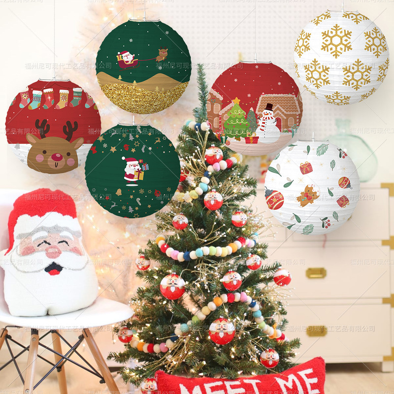 クロスボーダー新製品クリスマス提灯クリスマステーマクリスマスイブパーティーヘラジカ雪だるまランタン装飾用品|undefined