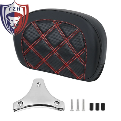 suitable for Harley large: Motorcycle cushion - red-grid-electroplating-bracket
