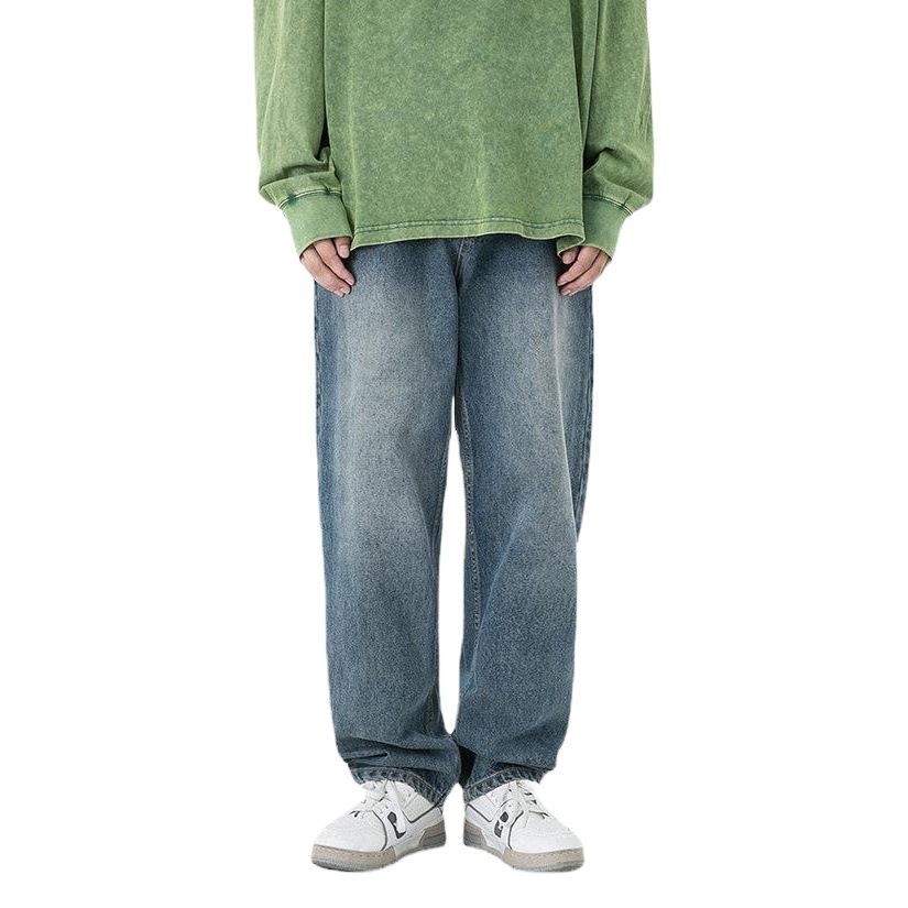 Zhang Jiani y Bai Yufan's Spring Festival Gala unisex jeans de pierna recta 2025 pantalones sueltos casuales de pierna ancha para todas las estaciones