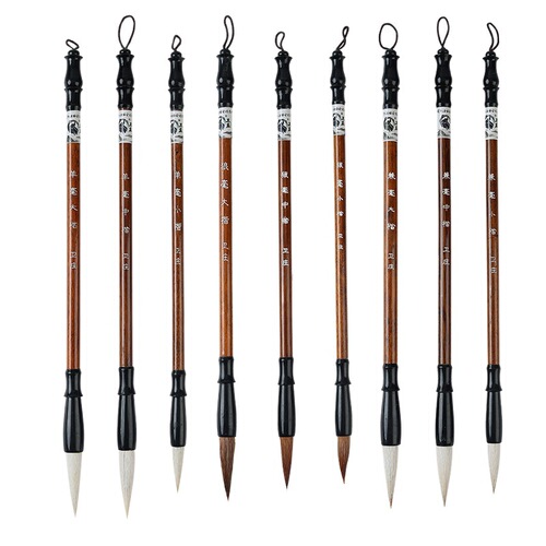 Wèizhuāng Wolf Hair Brush Set for Practice, Including Large, Medium, and Small Mixed Hair Brushes, Wholesale for Calligraphy Training Students