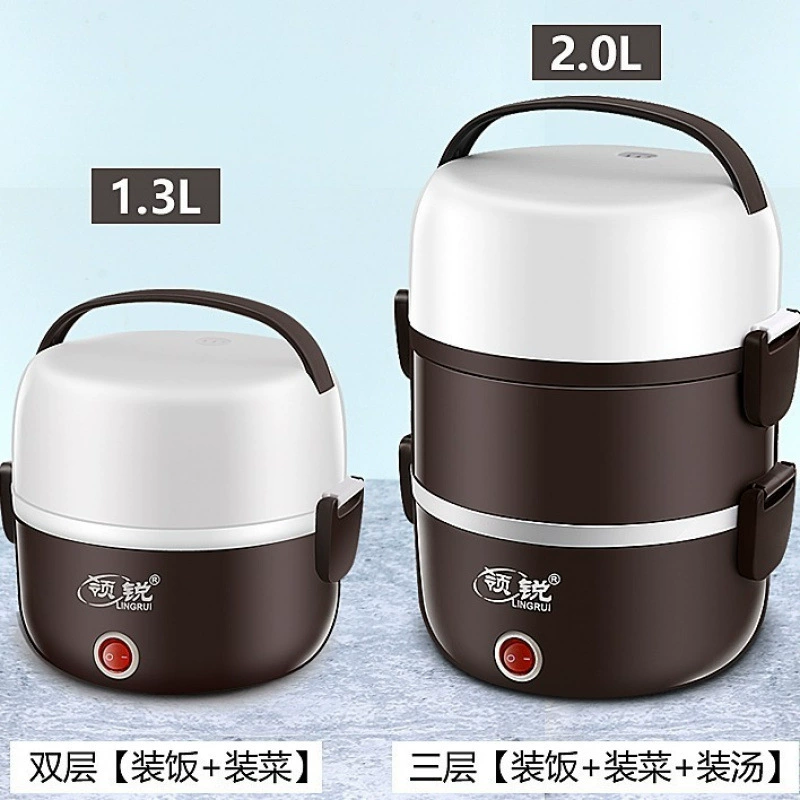 Электрический ланч-бокс можно подключить для подогрева и поддержания тепла, приготовления на пару и приготовления пищи с помощью рисоварки, экспорт цепочки поставок для небольших офисных работников 2