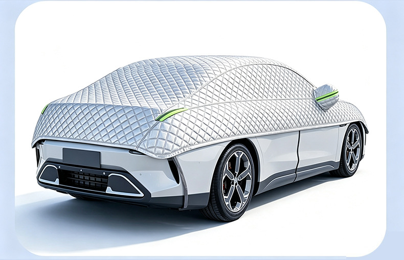Car half-cover car cover, sun protection and heat insulation cover, thickened car sunshade, rainproof and dustproof full car half-cover