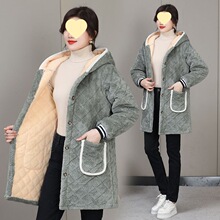 加绒女裙长罩衣新款工作服保暖外套厨房加厚加棉外穿棉衣冬季时尚