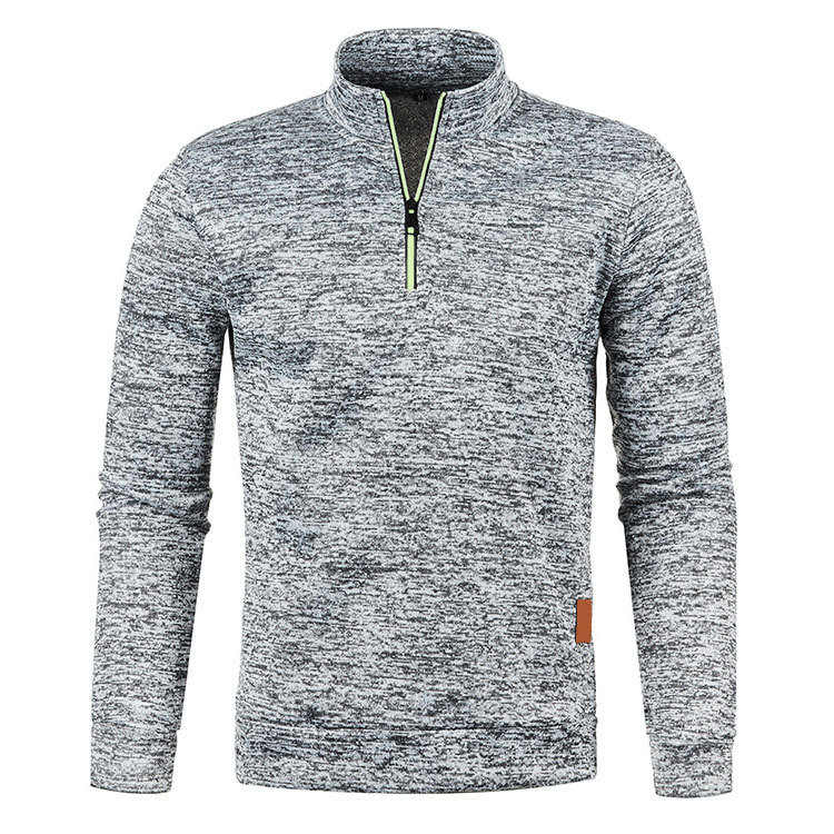 Men's Oversized Quarter Zip Knitted Sweater Plus Size Pullover_voghion.com