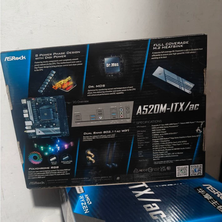 Совместимая материнская плата ASRock, 520M, для процессоров AMD Ryzen R5, поддержка 5600G/5700G