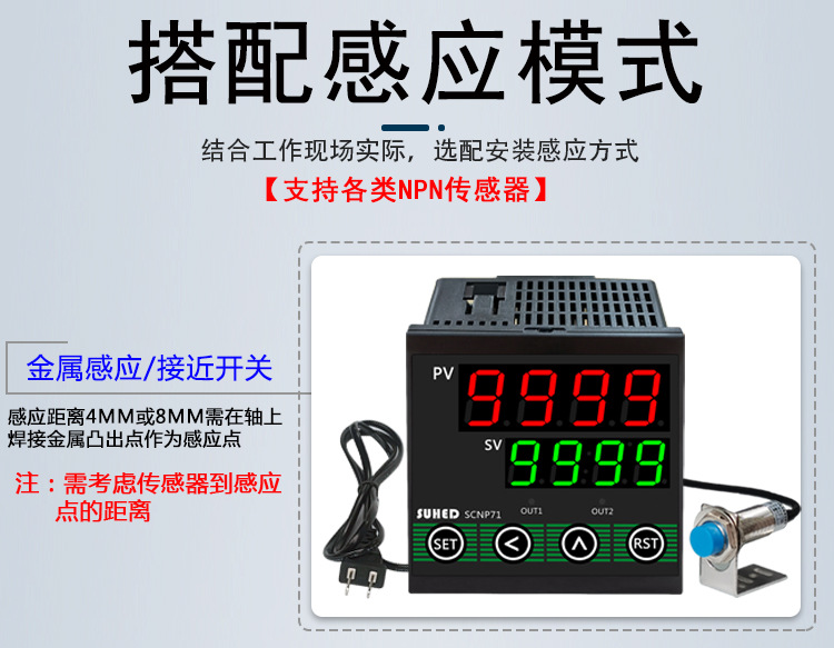 Measuring motor tachometer, speed sensor, display meter, speed controller, alarm, photoelectric sensor, gear motor