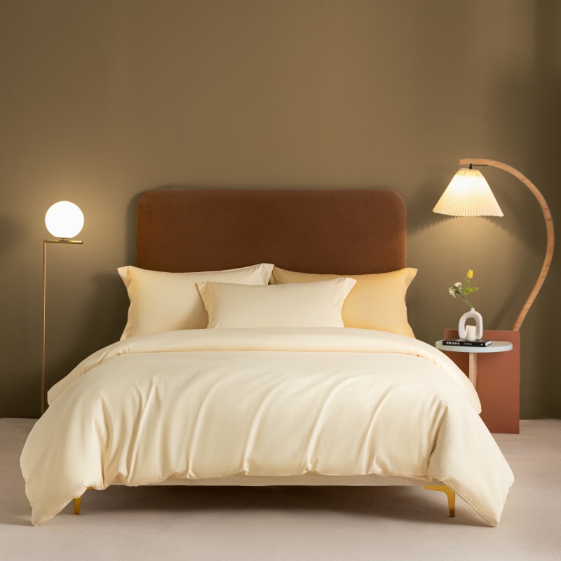 Sarung Selimut Empat Potong Katun Panjang Xinjiang 50 Warna Solid High-end Sprei Katun Murni Sederhana Lembut Katun Murni Produk Tempat Tidur