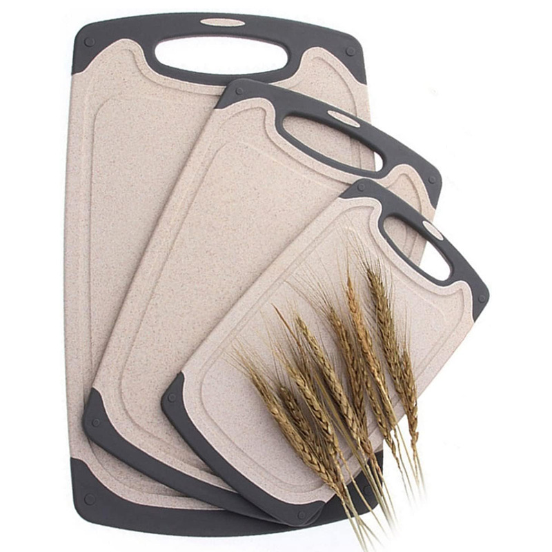 Juego de Tablas de Cortar de Paja de Trigo Set de 3 Piezas Antideslizante para Cocina image 1
