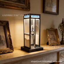 亚马逊热销款Retro Vintage Tall Phonebooth Lamp电话亭台灯摆件