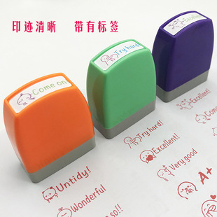 Customized English Teacher Seal for Correcting Homework Photosensitive Kidsren's Cartoon Reward Student Seal English Seal Customization