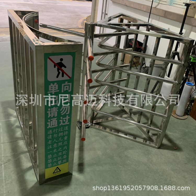 旋转门式半高单向转闸,尼高迈手动成品不锈钢导向道闸,景区车站门