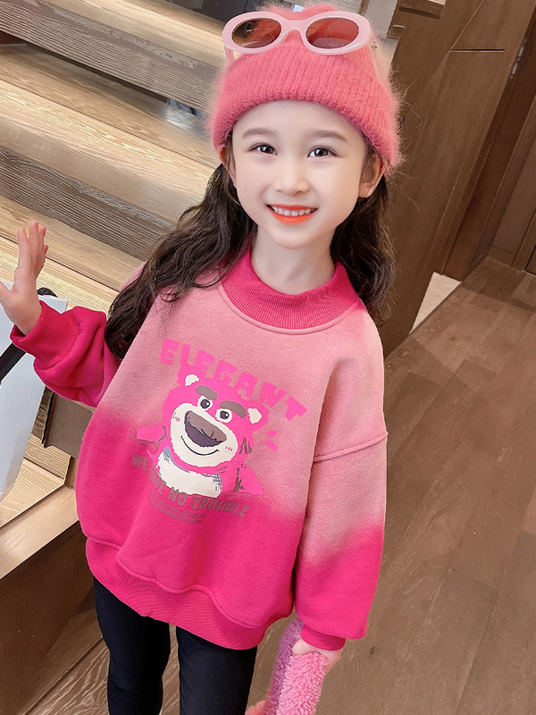 女童洋气加绒冬季卫衣女宝宝加厚上衣2025新款保暖休闲韩版打底衫|undefined
