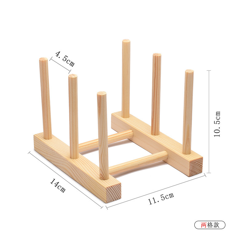 Escurridor y Organizador de Platos de Madera de Pino para Cocina