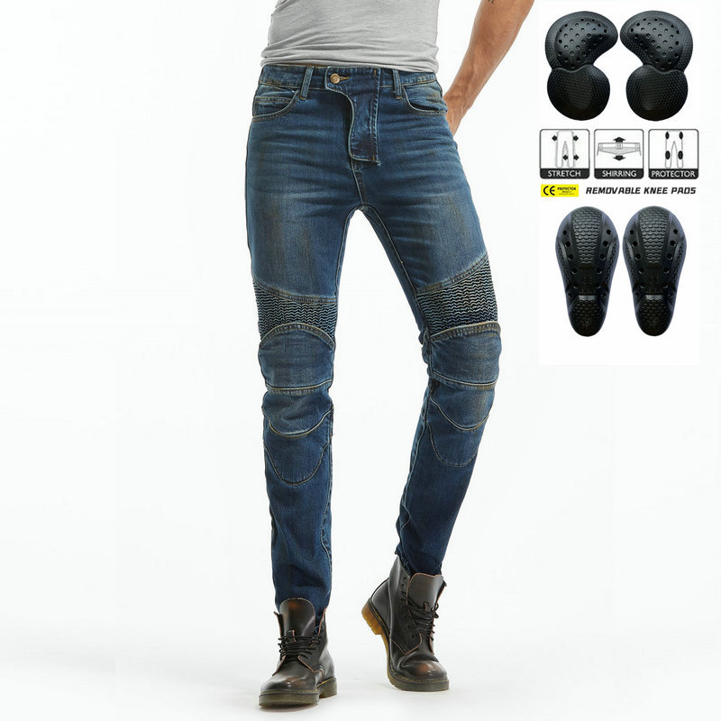 Loong biker motocicleta jeans hombres retro angustiado casual motocicleta stretch Riding Knight anti-caída Pantalones
