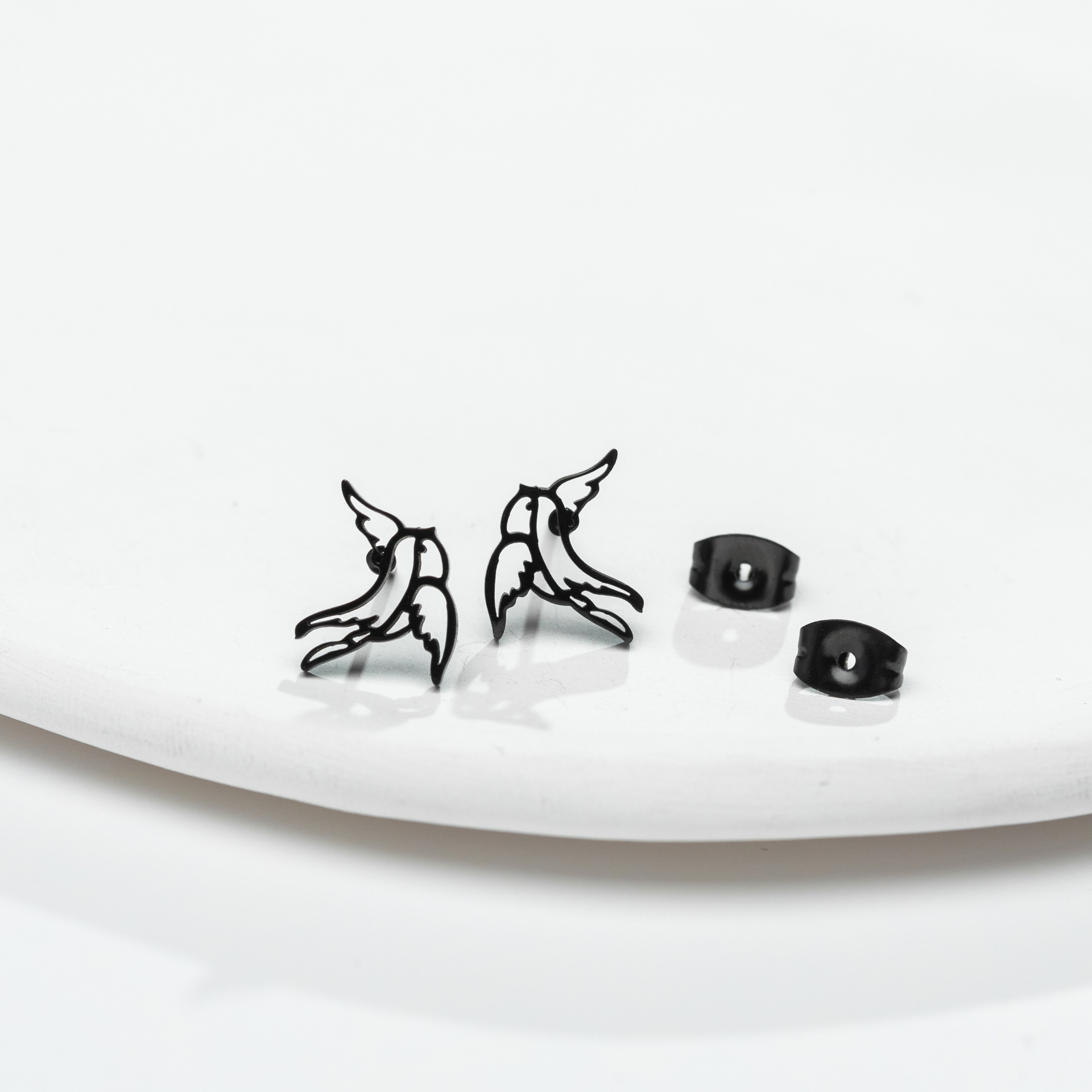 Bird Titanium Steel Ear Studs Plating No Inlaid Stainless Steel Earrings