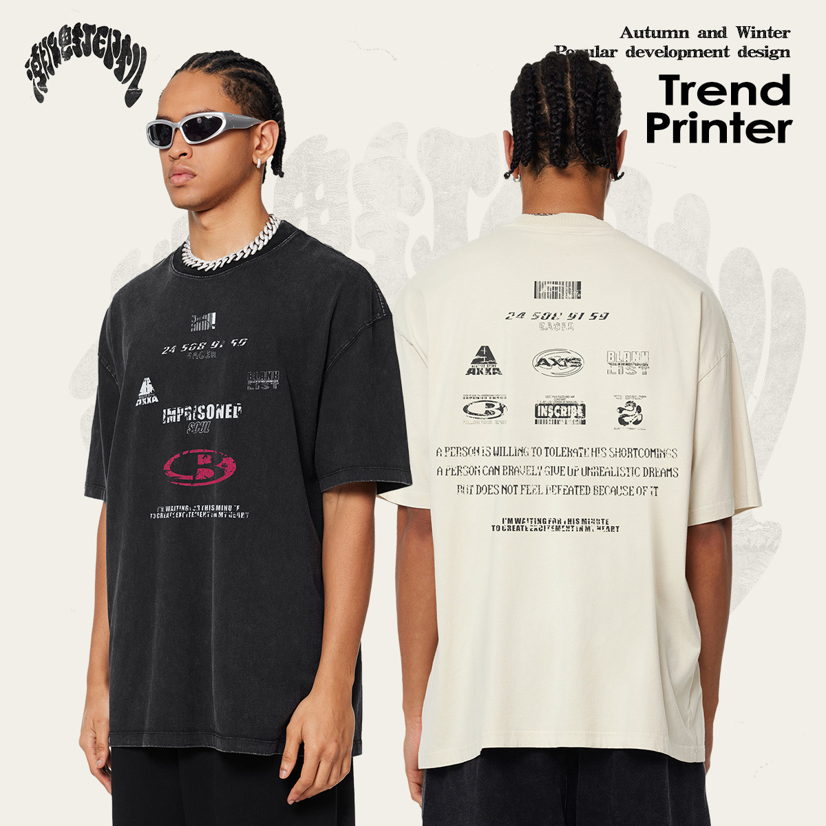 2025 verano marcas de moda estadounidenses comercio exterior transfronterizo retro ocio calle algodón suelto camiseta de manga corta moda masculina